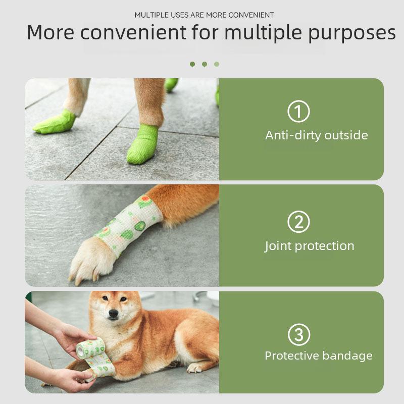 Hand-Tear Pet Bandage: Lightweight, Breathable Foot Protection for Dogs Outdoors