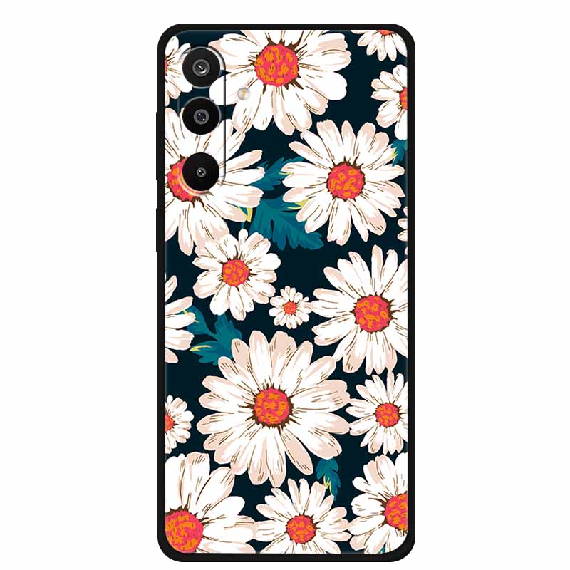 For Samsung Galaxy A36 5G Case Flowers Printed Silicone Phone Cases Cover for Samsung A26 5G TPU Shells A 26 36 Black TPU Coques