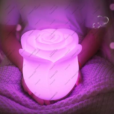RGB Rose Lamp Ambient Desk Light Color-changing Dimmable USB Rechargeable for Home Decor Bedroom Foyer Living Room Patio Party