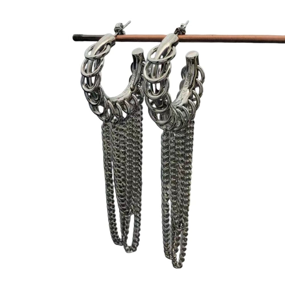 Exaggerated Long Tassel Earrings Vintage Hip-Hop Jewelry Accessories Punk Earrings  for Women