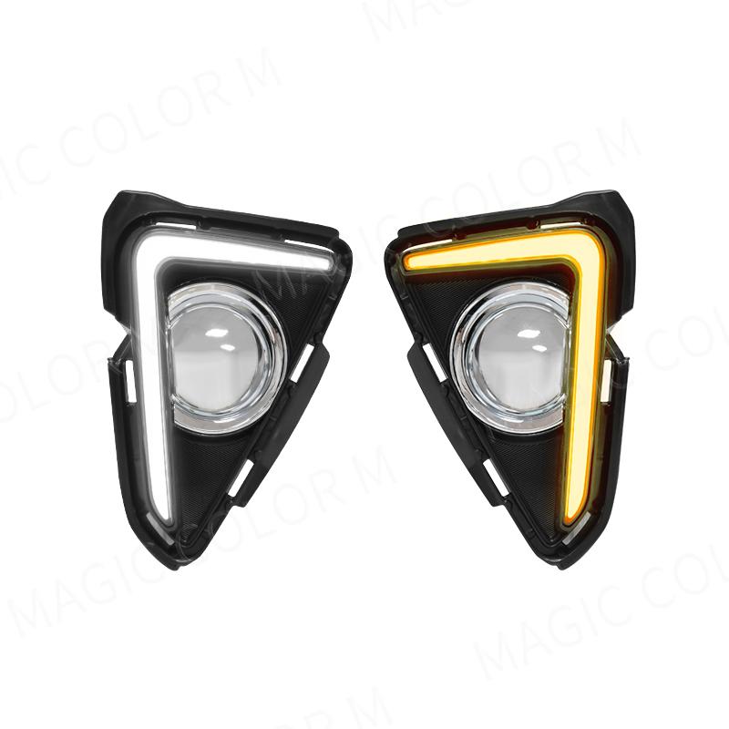 

Для Toyota RAV4 2016 2017 2018 DRL дневные ходовые огни поворотный сигнал противотуманная фара рамка хромированная отделка автомобильные аксессуары белый желтый