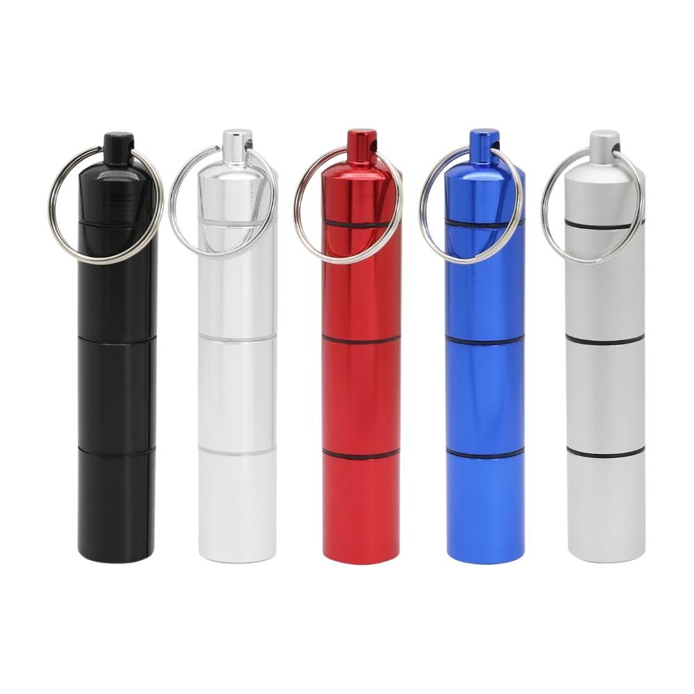 New Hot Aluminum Waterproof Pill Box Case, Portable Mini Sealed Organizer Tablet, Travel Medicine Vitamin Oils Storage Container