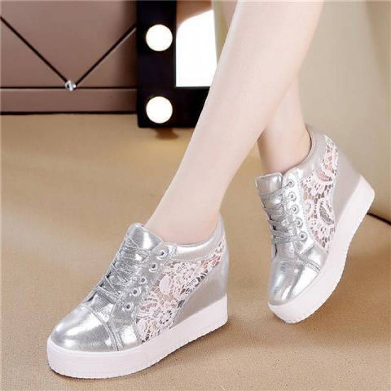 Breathable Inner Height Increase Little White Shoes 2025 New White Platform Spring and Summer Versatile Women's Travel Shoes Casual Sports Shoes