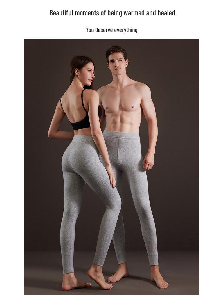 Men's and Women's High Waist Wool Cashmere Pants - Thick & Slim Fit for Winter Base Layer Wear