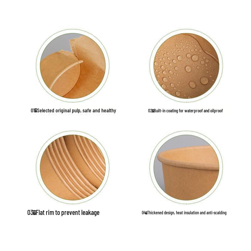 Disposable Kraft Paper Food Container with Lid