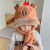 Cold Proof Warm Hat Cute Capybara Hooded Hat Scarf Fashion Ear Protection Cap  Winter