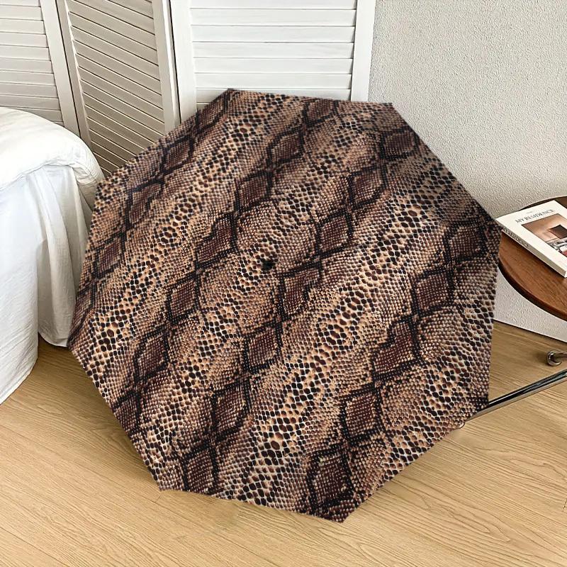 1pc Snake Print Pattern Umbrella Design Automatic Opening and Closing Umbrella, High-quality Travel Umbrella, Lightweight and Portable, -07