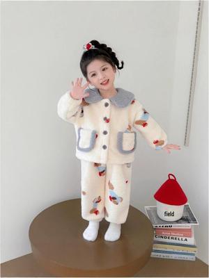 2025 Velvet & Flannel Toddler Pajamas for Girls - Cozy Autumn/Winter Sleepwear