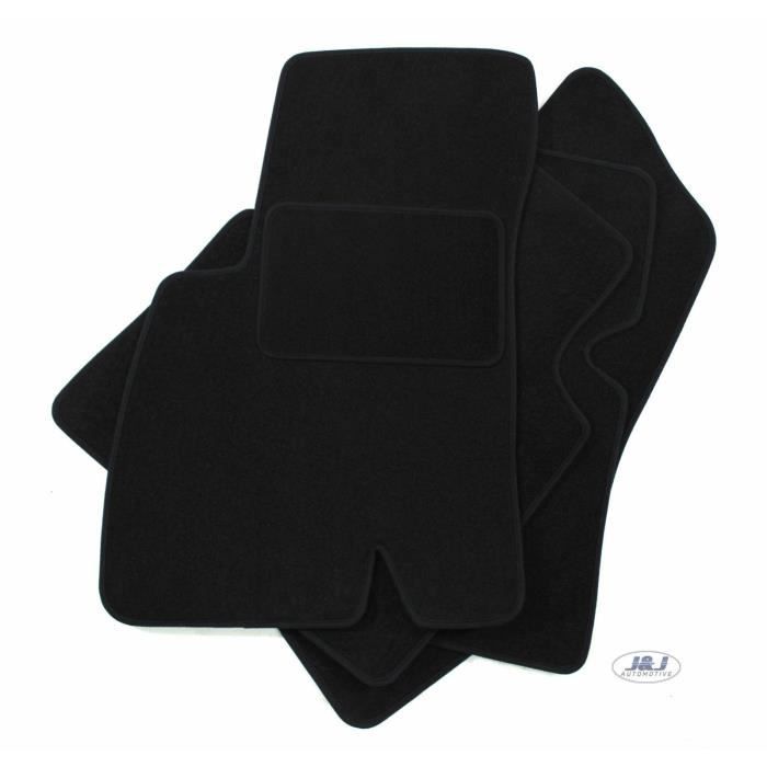 Tapis De Sol Noir Velours - J&amp;J AUTOMOTIVE - Hyundai Fiesta 5 - Sur Mesure - Antidérapant - Imperméable