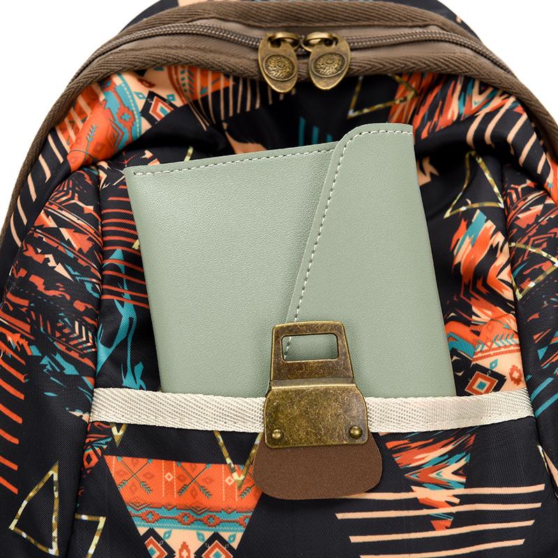 Commuter Backpack Women's Printed Backpack Travel Bag