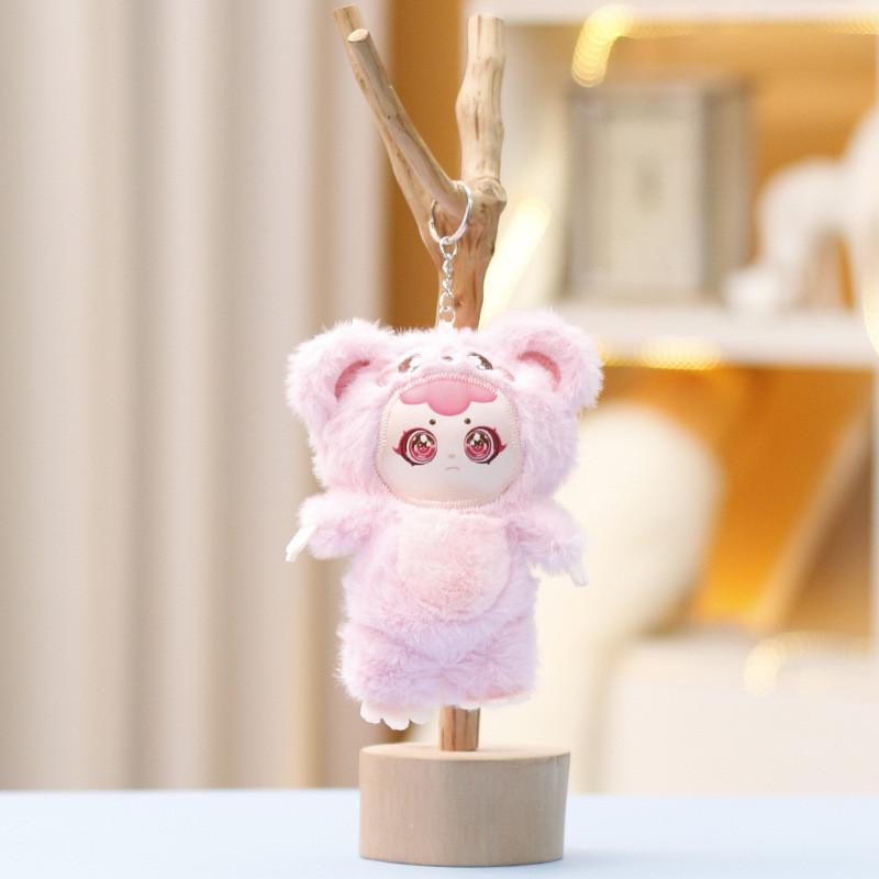 Baby Three Plush Toy Keychain With Super Soft Short Plush For Kids Backpack Decor