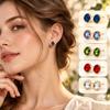 1 Pair Titanium Steel Geometric Earring Stainless Steel Zircon Earring Fashion Jewelry  Gift Giving