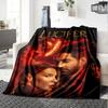 Lucifer Fiery Romance Flannel Blanket Super Soft Warm Cozy Blanket For Sofa Bed Office Travel Allseason Home Decor Gift