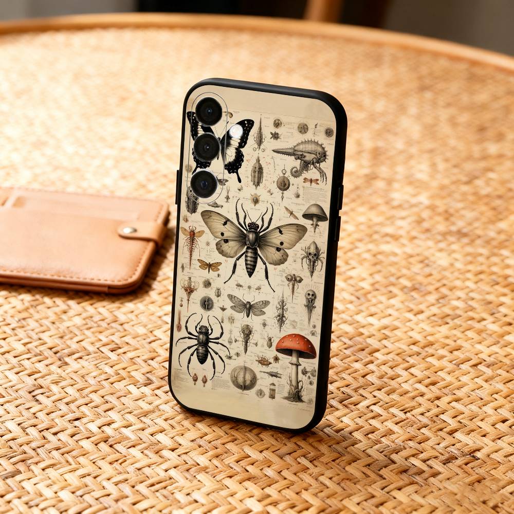 B-Biology B-Bugs And Insects Art Phone Case For Samsung  A73,72,71,A52,51,40,41,A22,A32,31,A13, Soft Black Shell