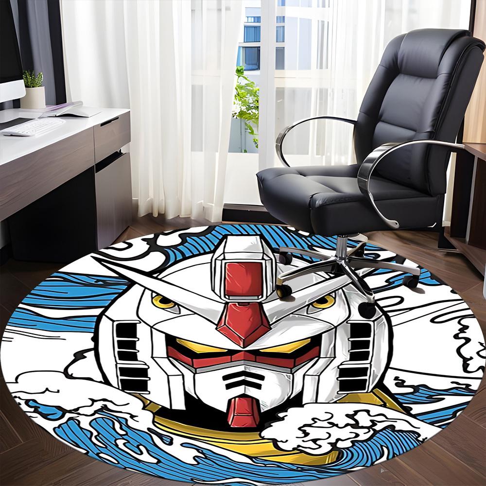 1PC Mobile Suit Gundam Office Round Rug, Non-slip, Soft and Durable Office Rug for Interior Decoration, Perfect for Office Yy250915100