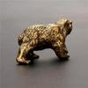 Brown Bear Statue Ornament Solid Brass Polar Animal Figurine Miniatures Tea Table Pet Desk Decors Accessories Crafts