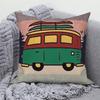 Decorative Cushion Covers Camping Bus Printed Pillow  Home Sofa Throw