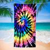 Boho Lato Tęczowy Spiralny Tie Dye Ręcznik Plażowy Szybkoschnący Bezpiaskowy Koc Plażowy Kolorowy Wzor Spiralny Miękki Lekki Ręcznik