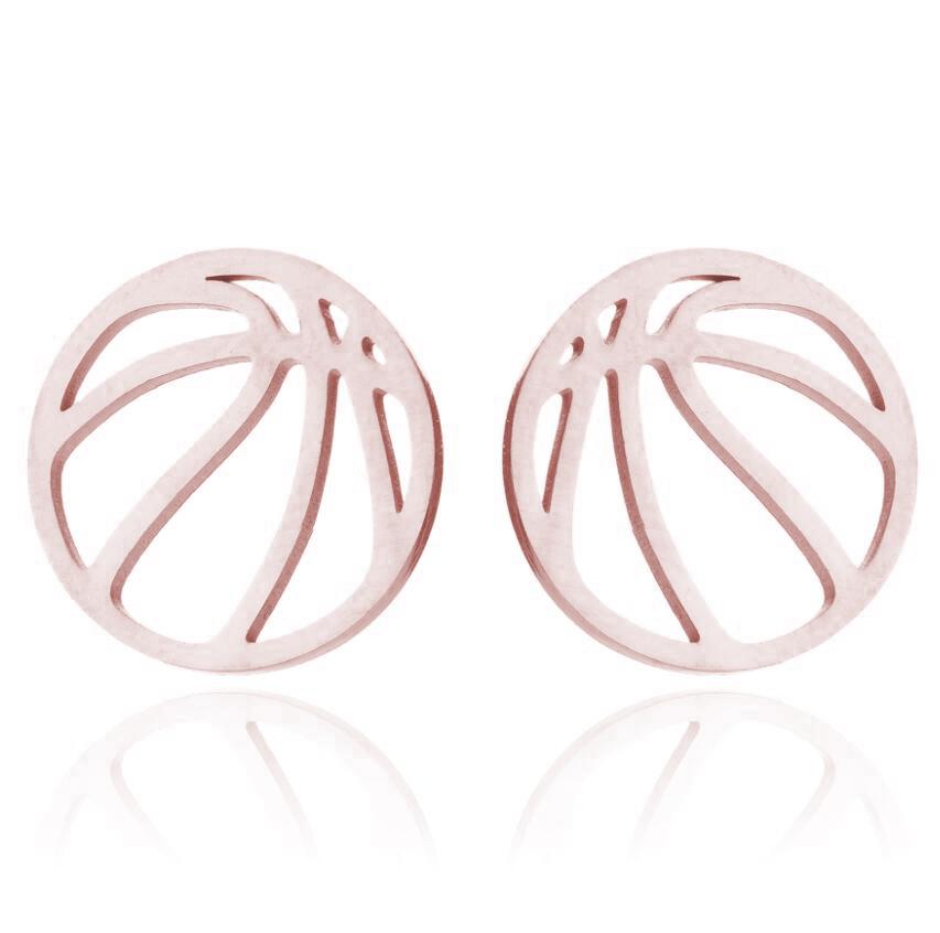 Stainless Steel Basketball Stud Earrings for Men Women Sports Lovers Simple Round Earring Jewelry Fitness Gifts