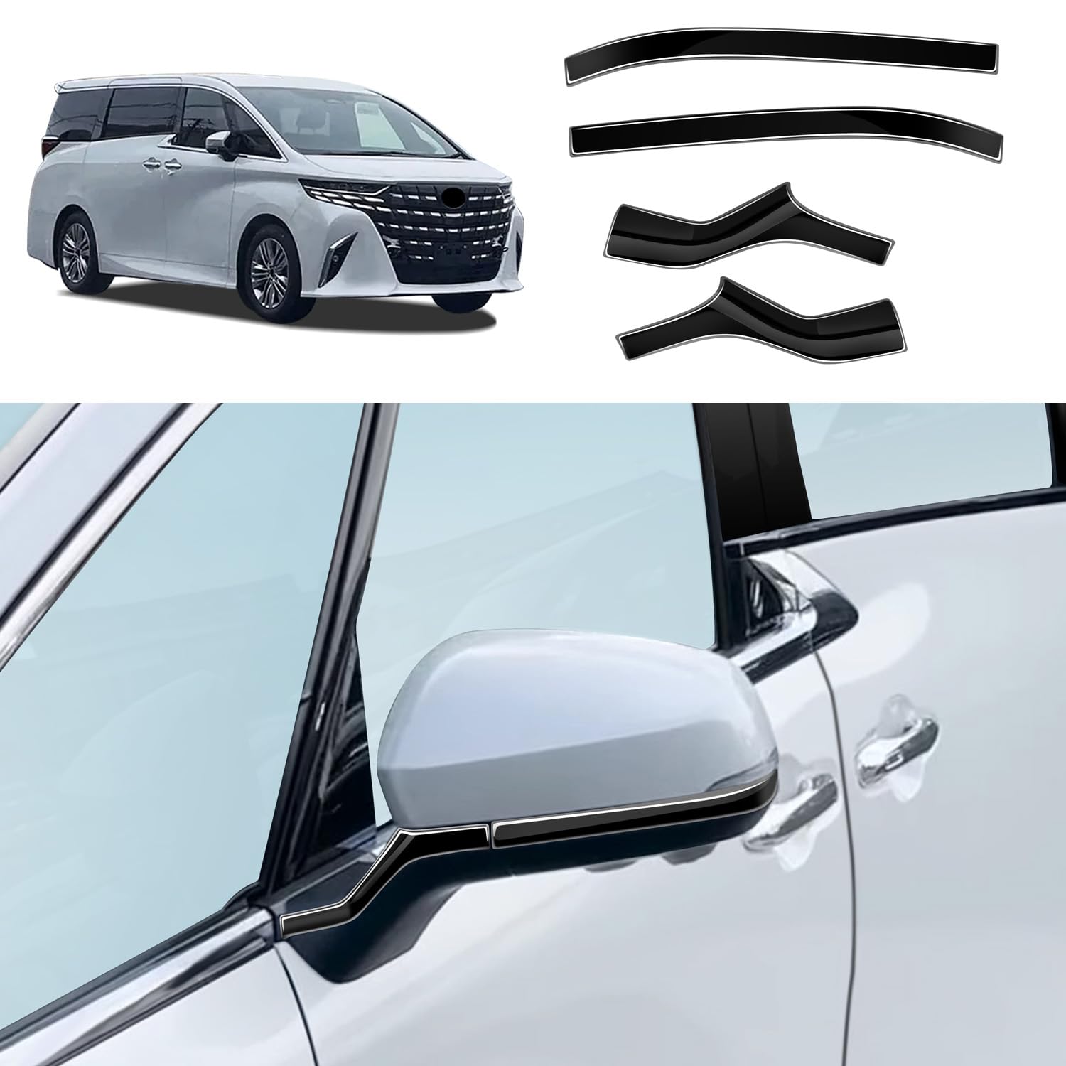 

YOFAMO Toyota New Alphard 40 Series AAHH40W AAHH45W Vellfire 40 Series Door Mirror Cover чёрный