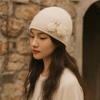 Korean Style Knitted Woolen Hat Solid Color Flower Beanie Hat Sweet Winter Warm Hat  Winter
