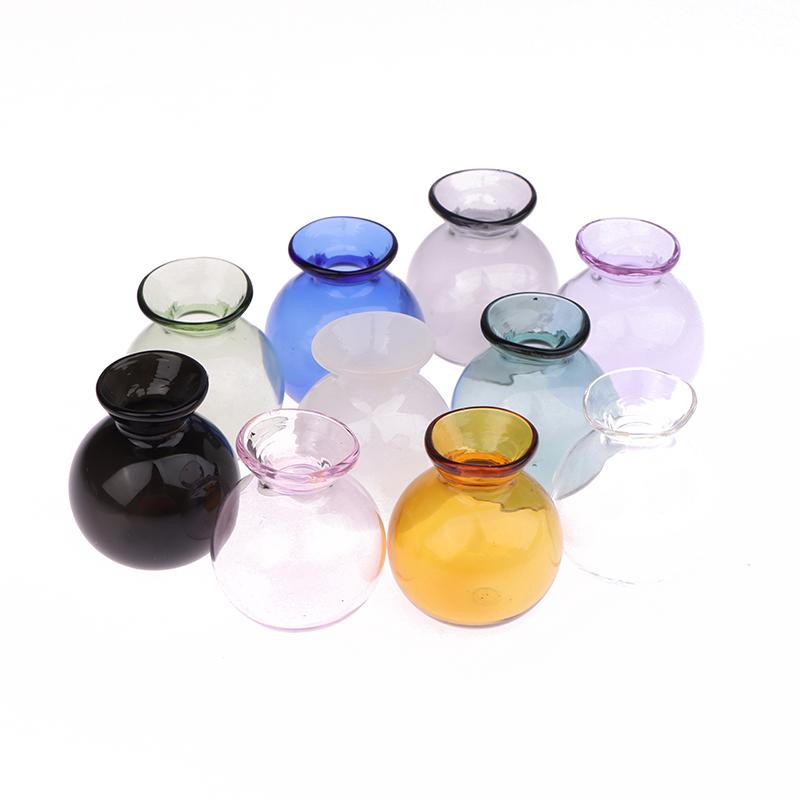 

Симпатичні прикраси зі скляної вази для сухих квітів Мініатюрна скляна ваза для лялькового будиночка Міні-ваза для квітів для меблів для лялькового будиночка Декоративні аксесуари чорний