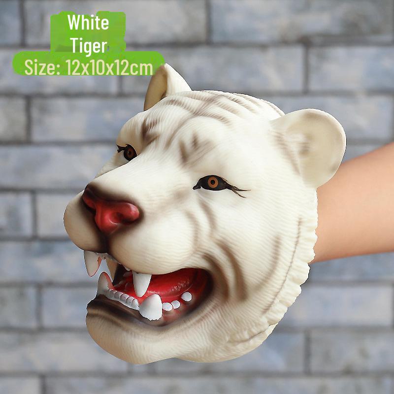 Mănuși pentru păpuși de mână dinozaur: Triceratops din cauciuc moale și Jucărie model animal T-Rex pentru copii