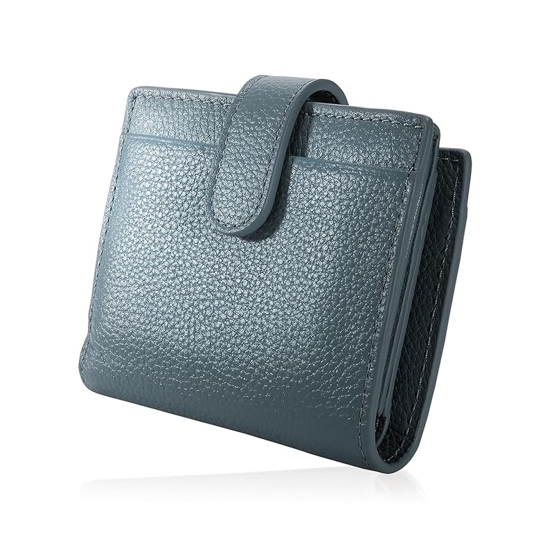 

[BLUE SINCERE] mini wallet ladies genuine leather large capacity Bills don t break box type bi-fold wallet Thin small wallet skimming block YKK zipper