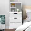 Bymaocar White Storage Nightstand w/ 3 Drawers Side Stand Multifunctional Bedside Cabinet Night Stand Furniture Easy Assembly