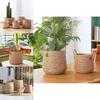 Woven Grass Planter Pot With Breathable Design For Living Room Decor Large Size