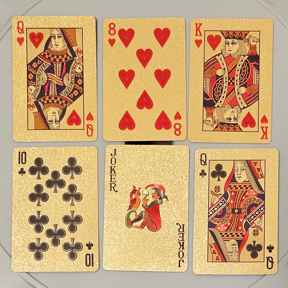 9*6cm Dubai Collection: 54 Pcs Premium Gold Foil Waterproof Playing Cards - Elegant Arabesque Style Poker Deck