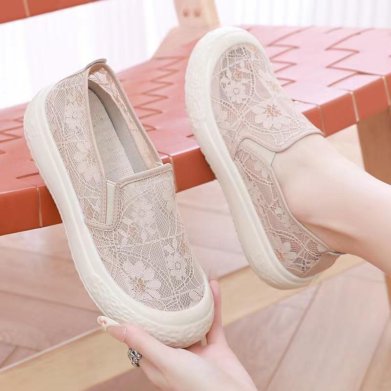 Xiaoxiangfeng Fisherman Shoes Women's New Summer Lace Mesh Non-slip Hollow Breathable Lazy Single Shoes