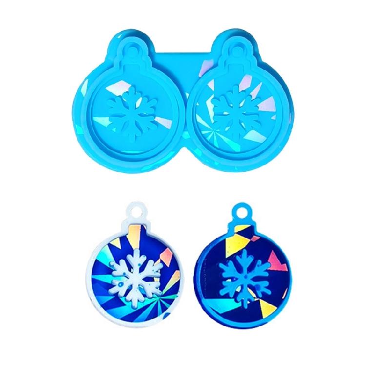 Christmas Silicone Mold Holographic Epoxy Resin Mold DIY Keychain Charm Mold