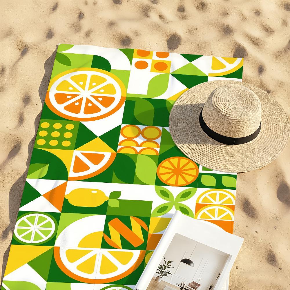 lemon Art Towel For Swim Yoga Gym Quick Drying Soft and skin-friendly Beach Towels All-Season