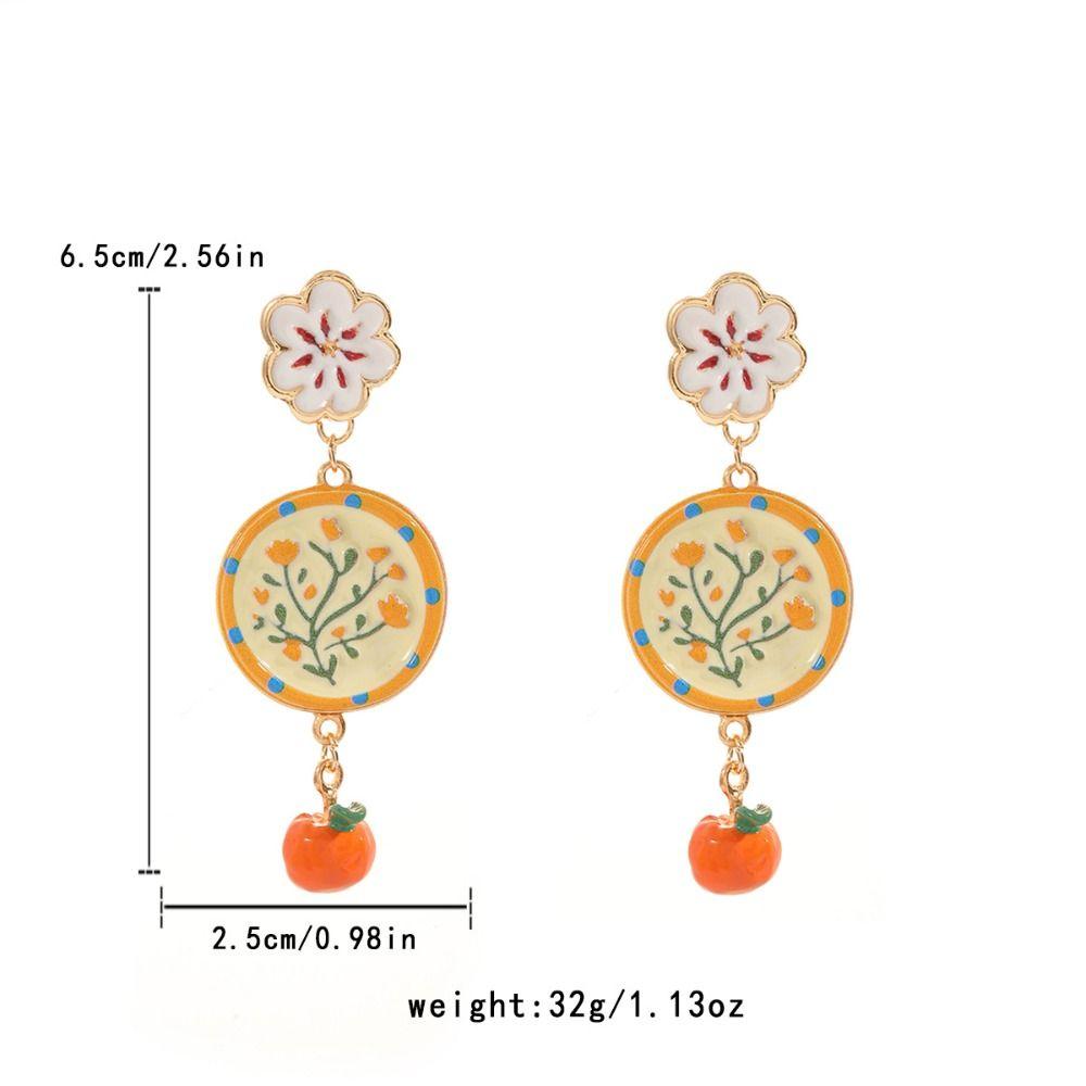 Painting Enamel Flower Dangle Earrings Charm Bohemian Dangle Earring Party