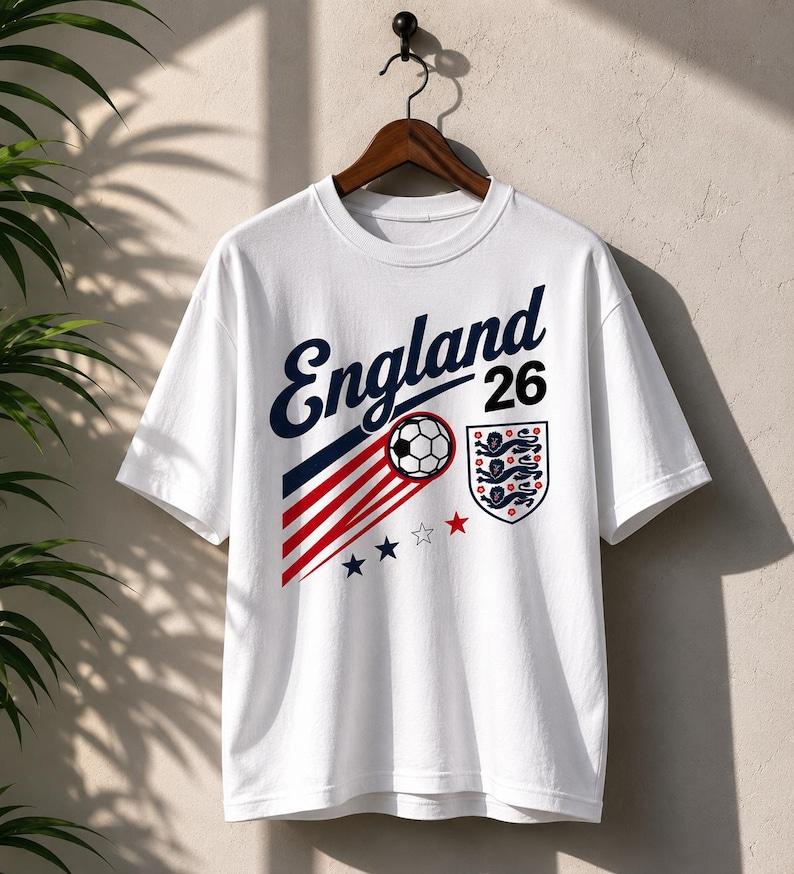 Retro England Soccer Cup T-Shirt, 90s USA World Team Graphic Tee 4XL