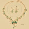 Sunflower Rhinestone Crystal Necklace & Earrings Set for Women - Perfect for Banquets & Weddings