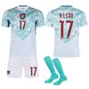 Teens Kids Adults Custome Name Football Kits 2026 FIFA World Cup Portugal Away #17 R.Leão Training Jersey Set with Socks