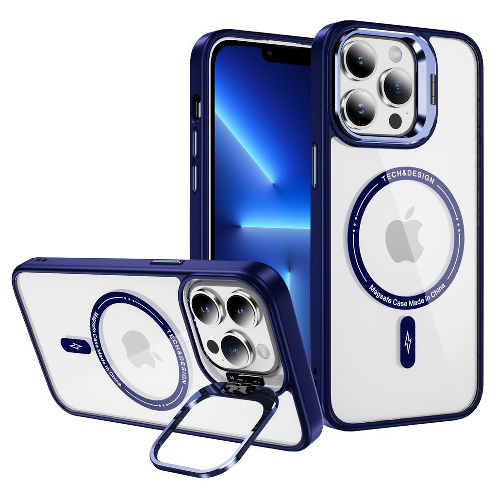 For iPhone 13 Pro 6.1 inch Cell Phone Case Camera Kickstand Anti-scratch Cover Compatible with MagSafe
