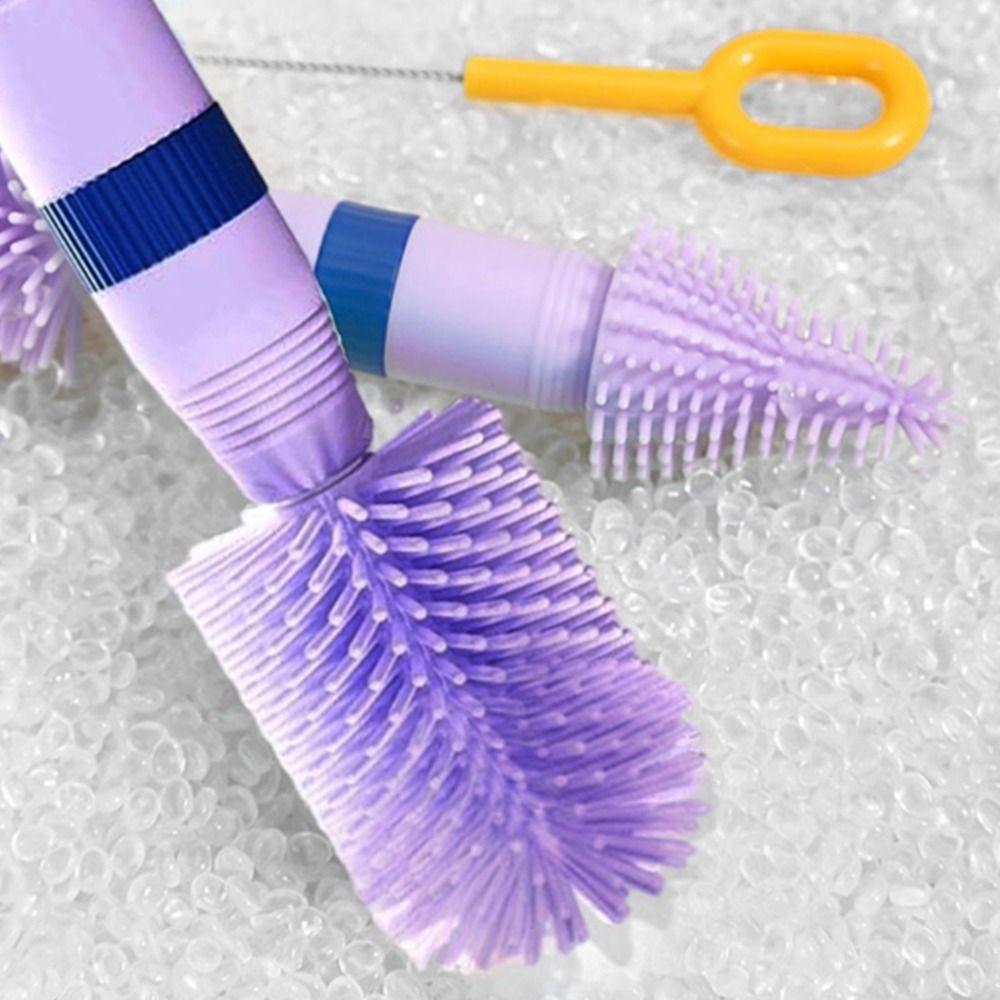 Travel Size Bottle Cleaning Brush Set Compact Milk Bottle Brush Kit  Kitchen Use