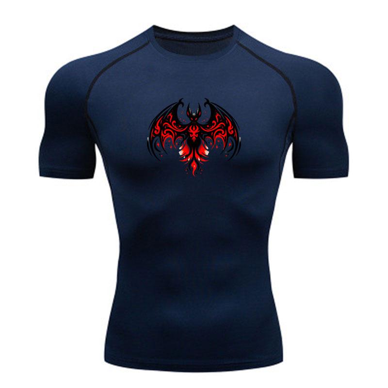 Men's Compression Fitness Sports T-Shirt, Gothic Tribal Red