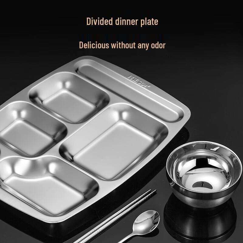 Jinglingxin 304 Stainless Steel Divided Lunch Tray