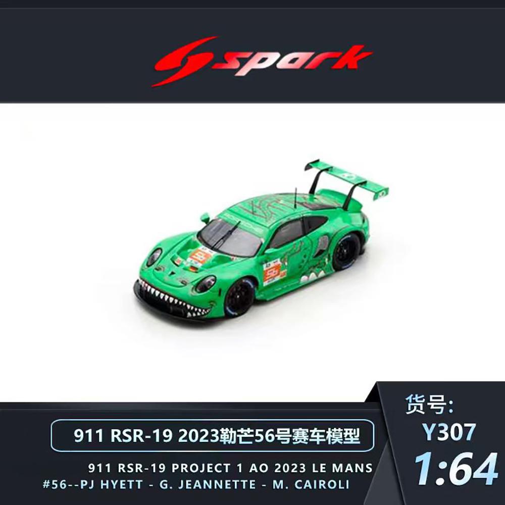 Pre Spark 1/64 911 Rsr-19 #56 Diecast Modellauto – Projekt 1 Team 24H Le Mans Langstreckenrennen Limitierte Legierung Sammlerstück green