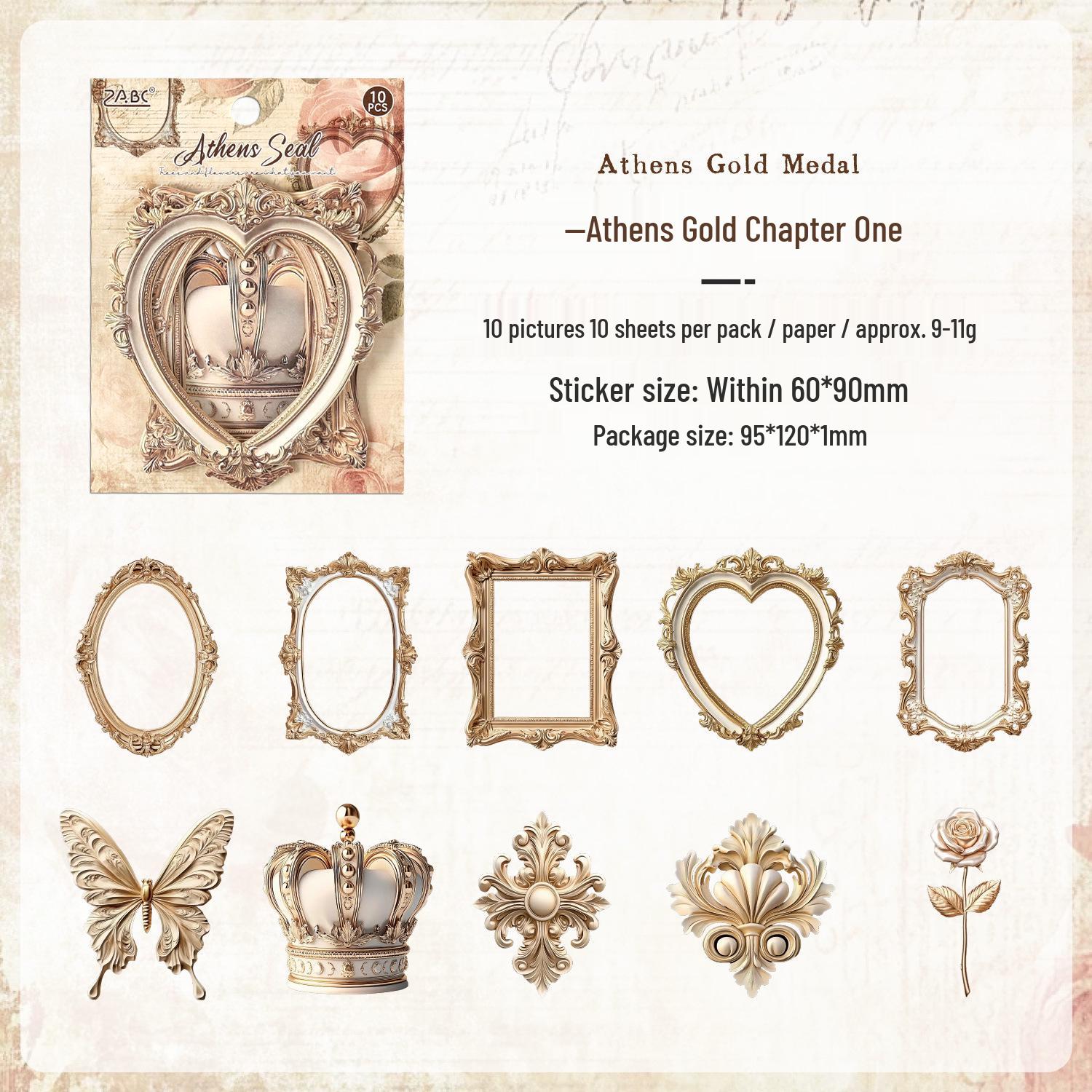 ZABC Элегантная европейская лазерная сумка: Ретро Дневник Декорация Коллаж Материал