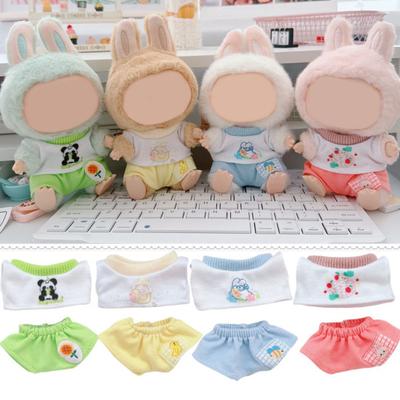 Conjunto de Ropa de Muñeca Camiseta y Pantalones Cortos para Muñecas La Bubu de 17cm Hecho a Mano