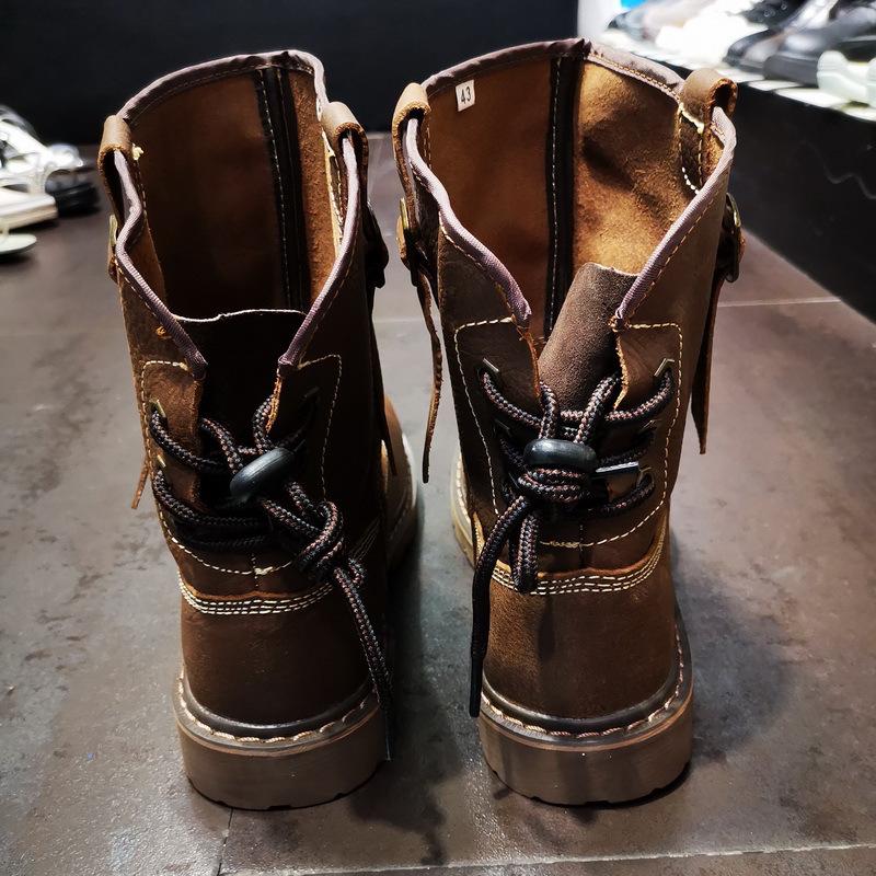 Oferta speciala: Cizme scurte din piele naturală - unisex retro călărie și stil Martin, respirabile și la modă