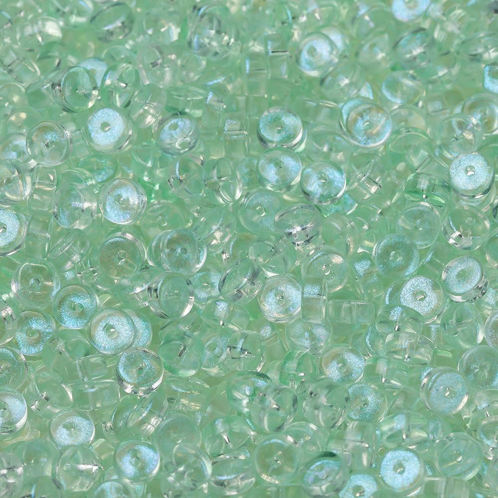50pcs Glass Round Flat Wheel Beads Colored Loose Spacer Beads for DIY Jewelry Making Earrings Necklaces Bracelets Accessories