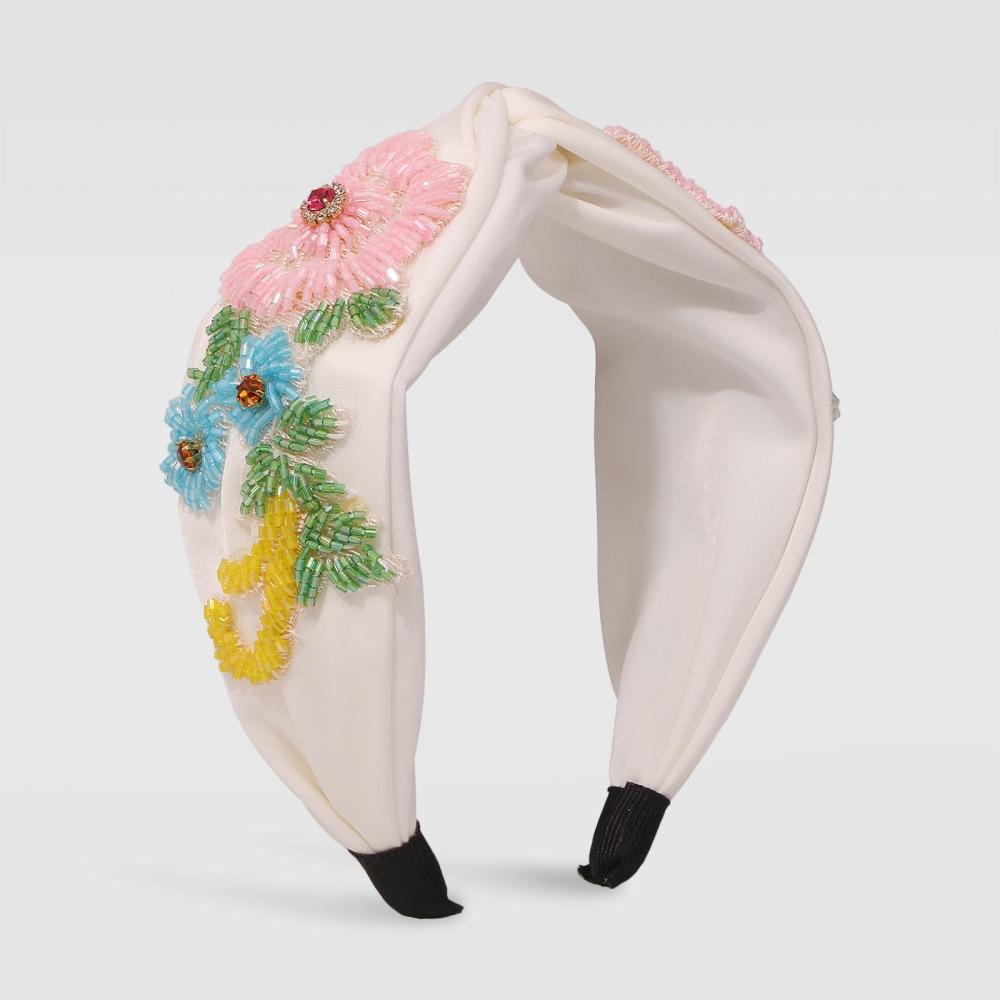 Colorful Rhinestone Headband Middle Knot Turban Hairband For Women Girls Handmade Casual Head Band New Fashion Hair Accessories