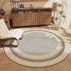Retro Style Round Rug – Soft Washable Anti-Slip Mat for Bedroom, Living Room, Cloakroom Bedside