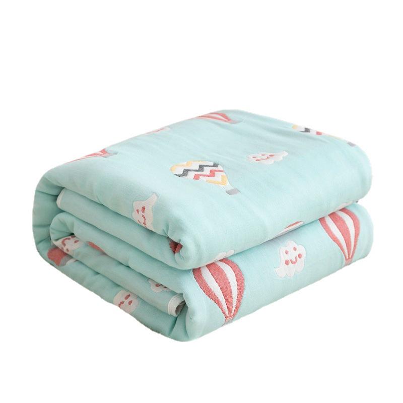 Class A 100% Cotton Six-Layer Gauze Blanket for Children - Lightweight Air Conditioning Quilt, Available In Single/Double Sizes for Summer